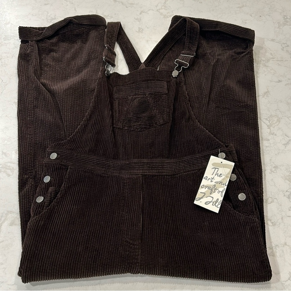 Vintage J.Jill Chocolate Brown Corduroy Overalls Y2K NWT